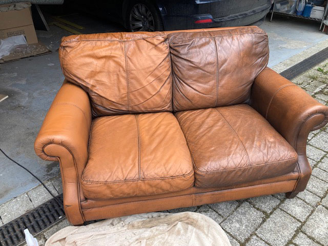 Leather cleaning - before